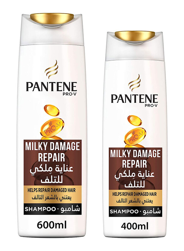 

Pantene Pro-V Milky Damage Repair Shampoo, 600ml + 400ml, 2 Pieces