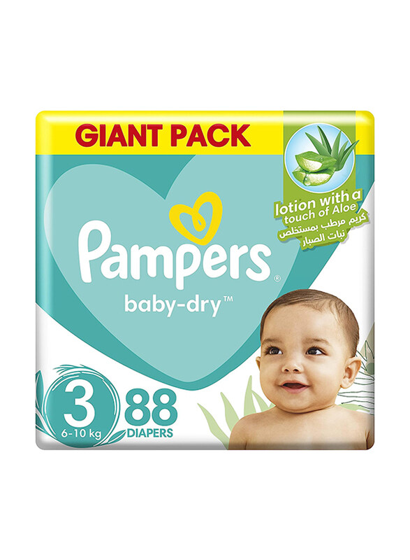 

Pampers Baby-Dry Diapers, Size 3, Medium, 6-10 kg, Giant Pack, 88 Count