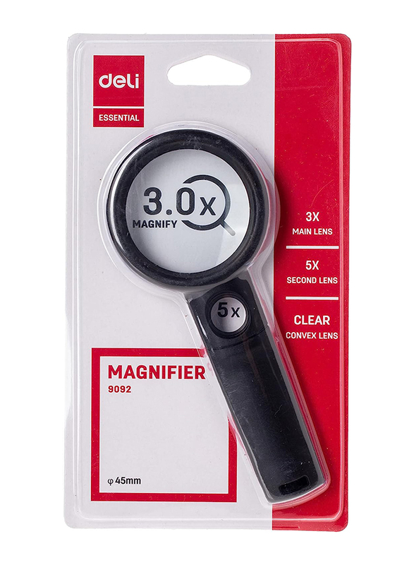 Deli Magnifier, 45mm, E9092, Black