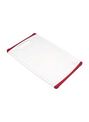 Tescoma 26cm Rectangle Chopping Board, 26 x 16cm, White/Red