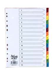 Deluxe Manila Colour Divider with Number, 1-15 Tab, 10-Piece, 43415, Multicolour
