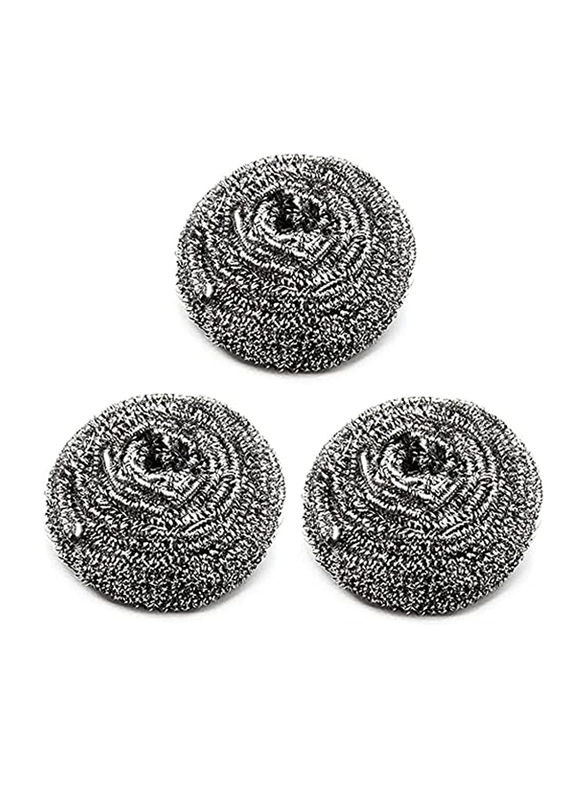 Classy Touch Stainless Steel Sponges/Scrubbing Scouring Pad/Steel Wool Scrubber for Kitchens & Bathroom, Pack of 3