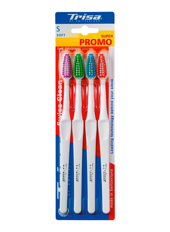 

Trisa Swiss Clean Toothbrush, Soft, 4 Pieces
