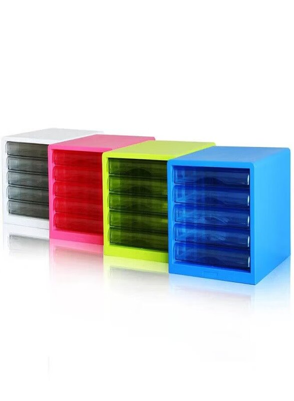Deli 5 Drawer Cabinet without Lock, Blue/Green/Grey/Pink
