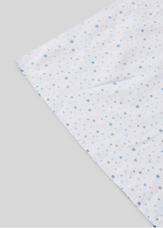 Aceir 2-Piece 180 TC Premium Collection Star Printed Cotton Bedsheet Set, 1 Bedsheet + 1 Pillow Case, Single, Blue/White/Grey