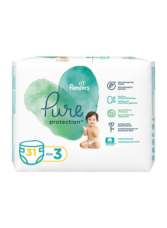 

Pampers Pure Protection Diapers, Size 3, 6-10 kg, 31 Count