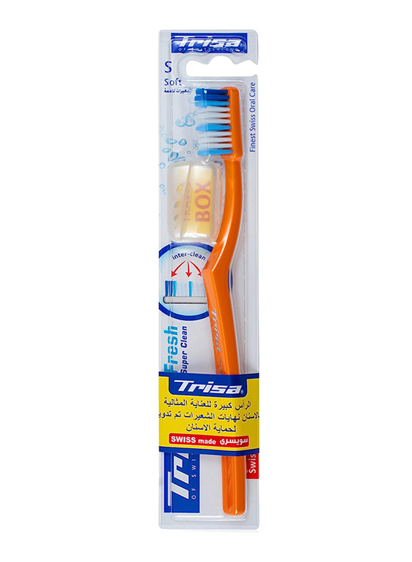 Trisa Fresh Super Clean Toothbrush with Travel Cap, Soft, 1 Piece