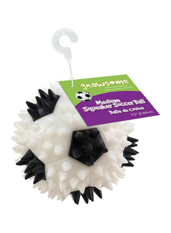 

Gnawsome Squeaker Soccer Ball Dog Toy, Medium, 3.5 inch, Assorted