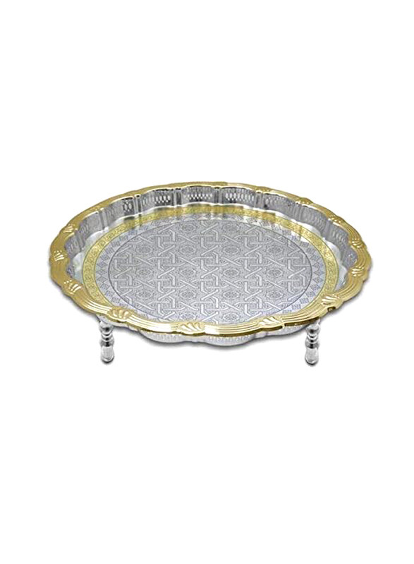 

Kingsville 55cm Round Tray, Silver/Gold