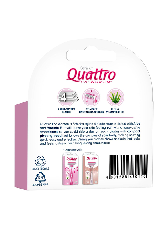 Schick Quattro Razor Refill, 4 Pieces