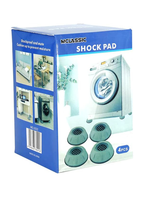 Mclassic Shock Pad Noise Reducing Rubber Washing Machine Feet Pads, 4 Pieces, Black