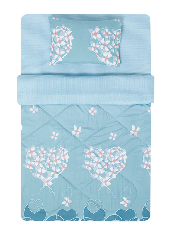 Aceir 3-Piece Comforter Set, Single, Blue