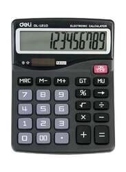 Deli Dual Power Basic Calculator, Black