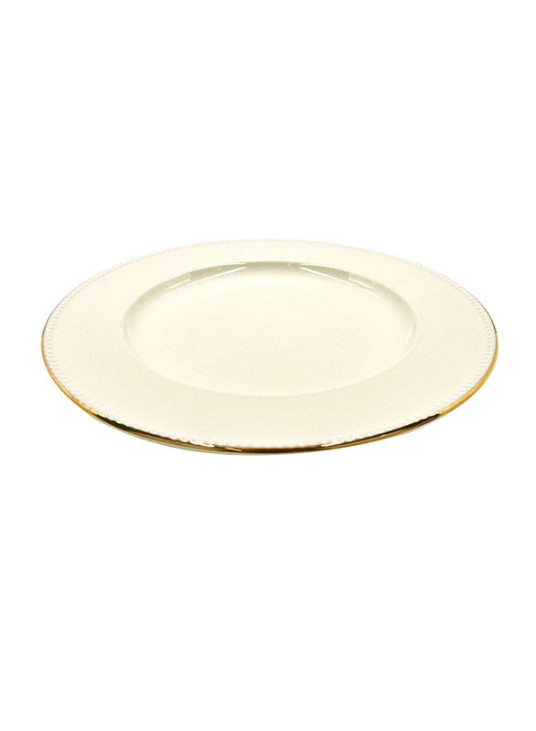 

Qualitier 12-inch Round Plate, Gold/White