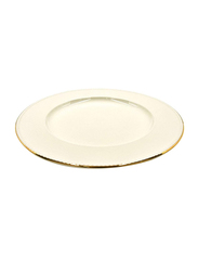 Qualitier 12-inch Round Plate, Gold/White