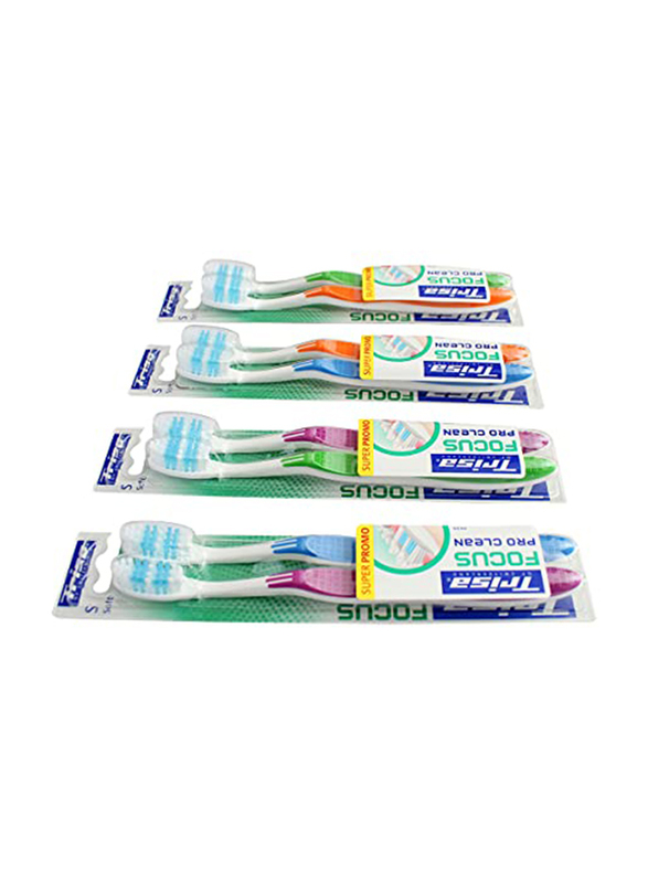 Trisa Focus Pro Clean Soft Toothbrush, 2 Pieces