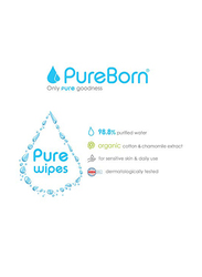 PureBorn 80 Sheets Baby Wipes with Chamomile Extract