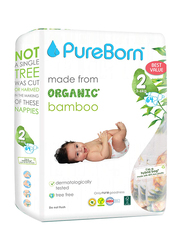 Pureborn Organic Bamboo Diapers Value Pack, Size 2, 3-6 kg, 61 Count