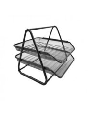 Deluxe Mesh 2 Tier Letter Tray, Black