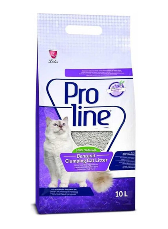 

Proline Natural Clumping Fine Grain Lavender Scented Cat Litter, 10L, White