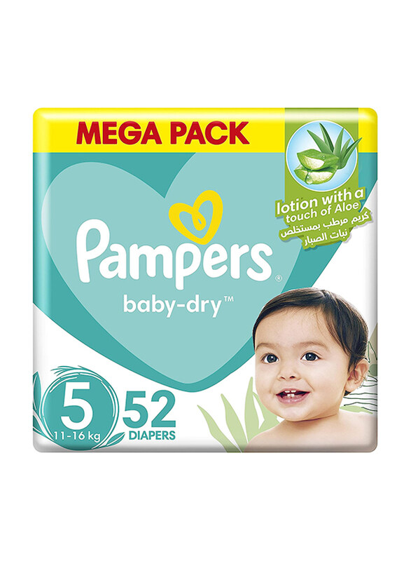 

Pampers Baby-Dry Pants with Aloe Vera Lotion Diapers, Size 5, 11-16 kg, Mega Pack, 52 Count