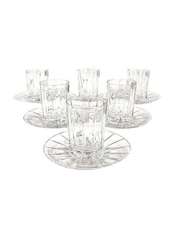 

Solitaire 12 Piece Estican Cups & Saucers, Clear