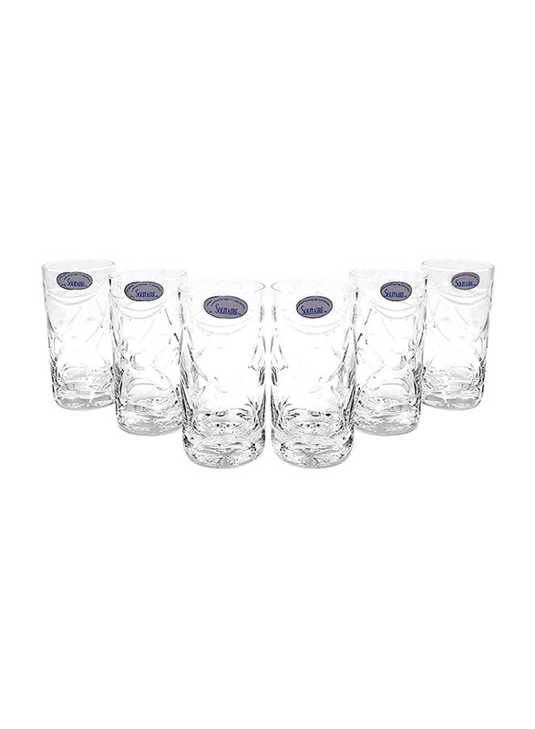 

Solitaire 397ml 6-Piece Cylindrical Tumbler Glass Set, 5365506, Clear