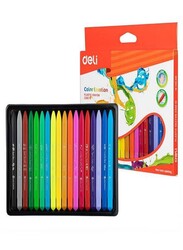 Deli 18-Piece Plastic Crayons, Multicolour