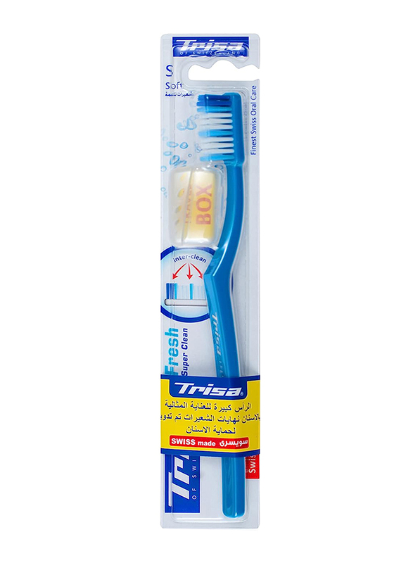 Trisa Fresh Super Clean Toothbrush with Travel Cap, Soft, 1 Piece