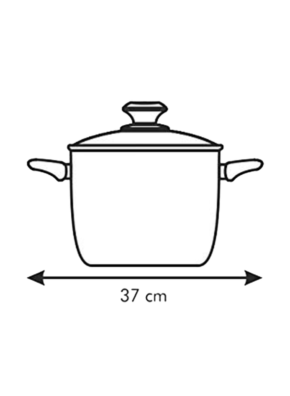 Tescoma 24cm 7L Presto Deep Pot with Cover, 594524, 24 cm, Black
