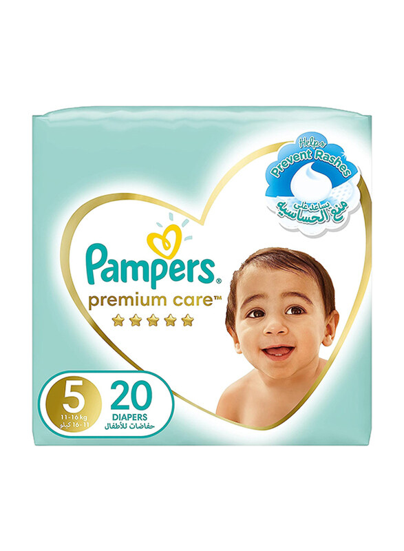 

Pampers Premium Care Diapers, Size 5, 11-16 kg, 20 Count