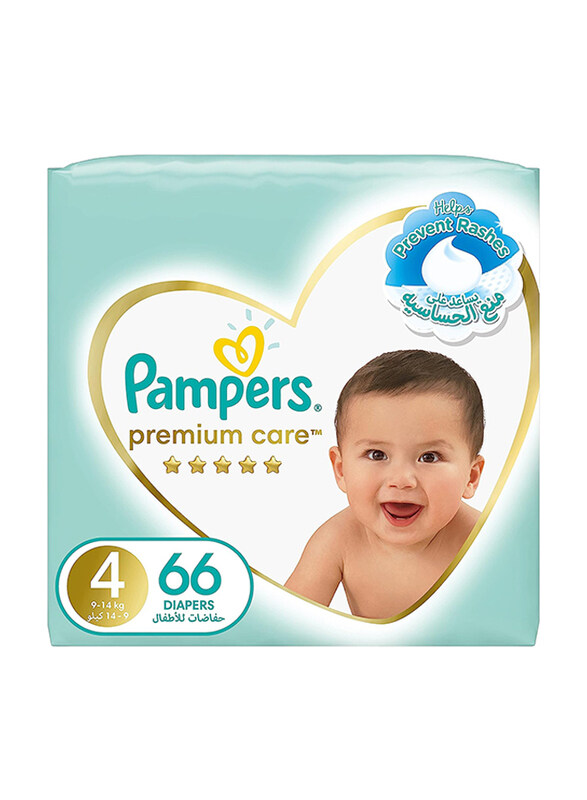 

Pampers Premium Care Diapers, Size 4, 9-14 kg, 66 Count