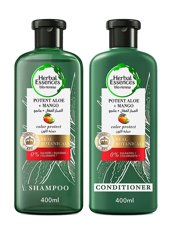 

Herbal Essences Sulfate Free Potent Aloe + Mango Shampoo & Conditioner For Dry Hair Hair, 400ml