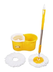 Classy Touch Spin Mop Bucket Set, Yellow/White