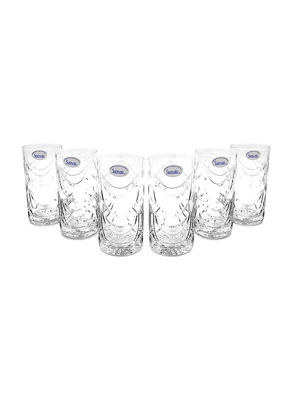 

Solitaire 6-Piece Crystal Tumbler Glass Set, 5365511, Clear