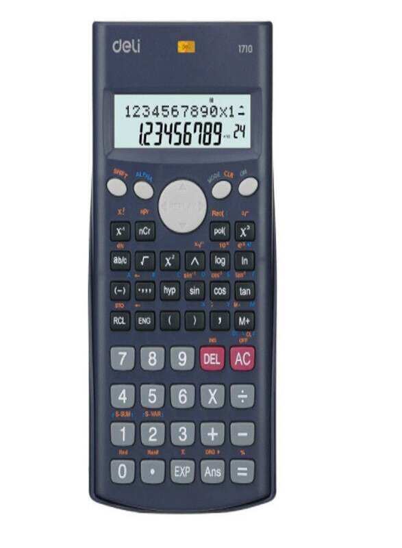 

Deli 12-Digit Dual Power Scientific Calculator Function 240, E1710A, Dark Grey