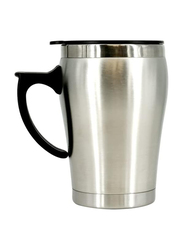 Rahalife 500ml Stainless steel Travel Coffee Mug with Handle and Compact Lid, Silver