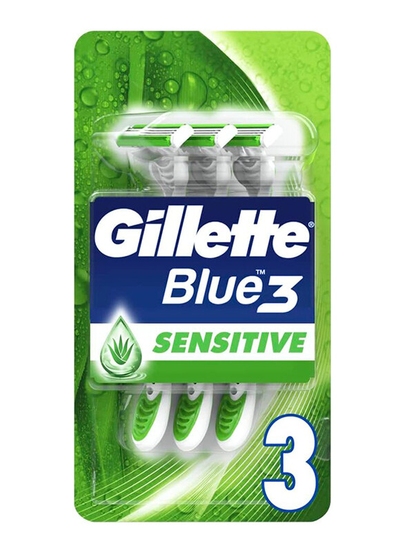 

Gillette Blue 3 Sensitive Disposable Razors for Men, 3 Pieces