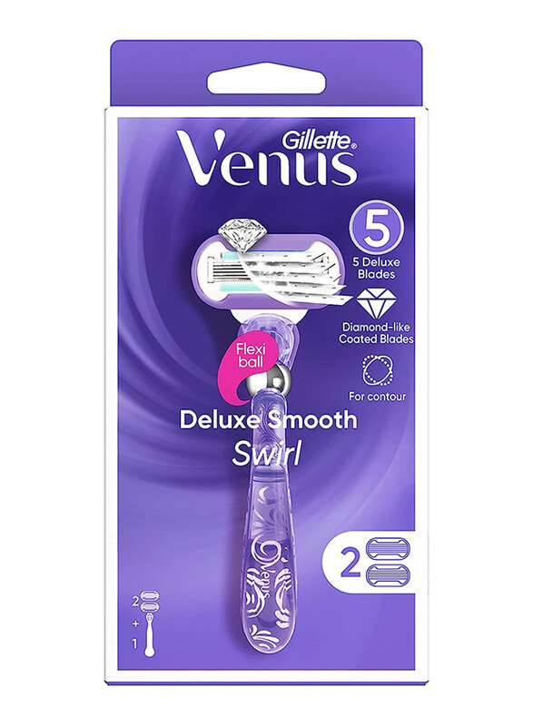 

Venus Deluxe Smooth Swirl Women's Razor Handle with Razor Blade Refills, 3 Pieces