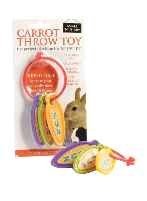 Pets Incorporated Carrot Throw Rabbit Toy, Brown