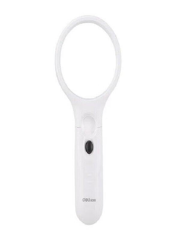 Deli 3 x 11 x LED Magnifying Glass (67mm x 166mm,75mm Lens), White