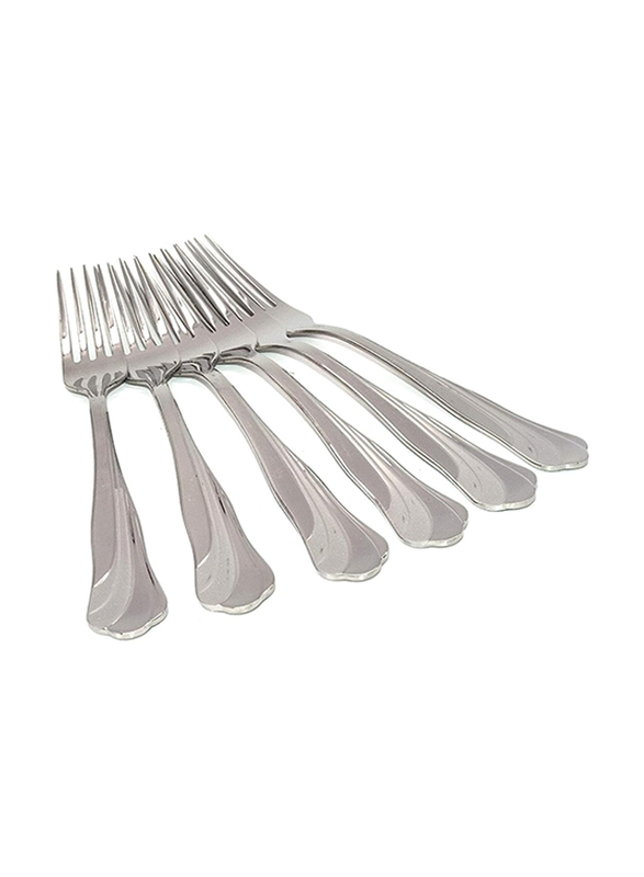 Kitchen Souq 6-Piece Siena Table Fork, 00240020700, Silver