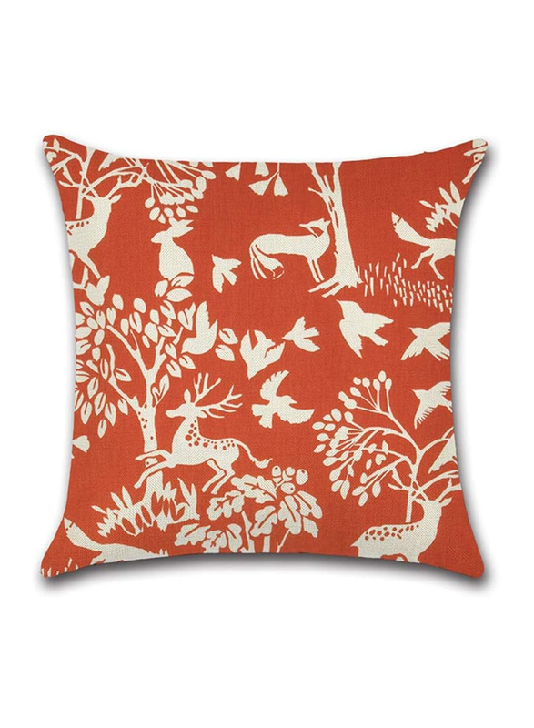 ACEIR 45 x 45cm Animal Life Printed Cotton Blend Cushion, Red