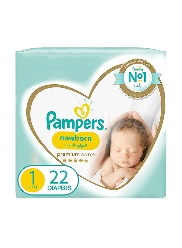 

Pampers Premium Care Diapers, Size 1, Newborn, 2-5 kg, 22 Count