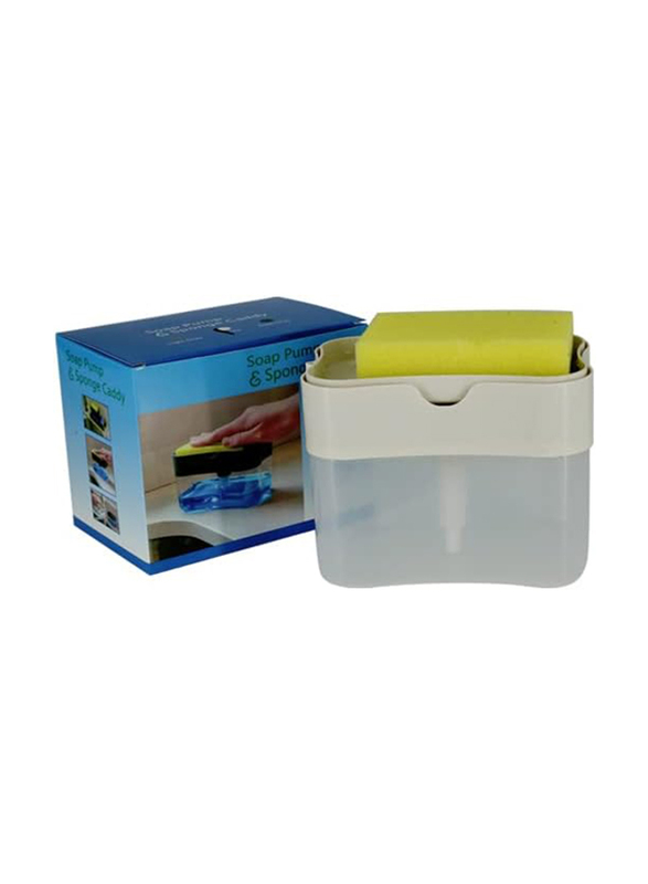 Rahalife 2-in-1 Sponge Rack Shelf Soap Detergent Dispenser Pump, Multicolour