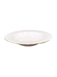 Qualitier 22.5cm Soup Plate, Gold/White