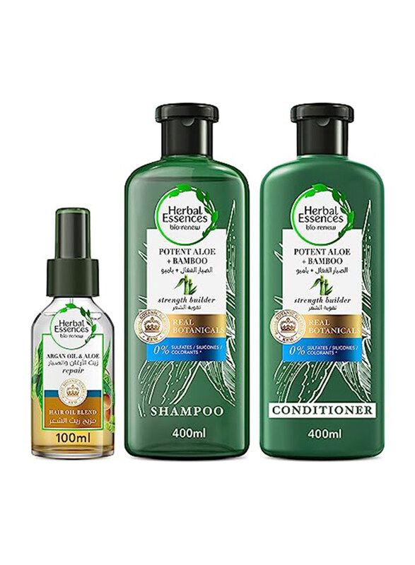 

Herbal Essences Argan Oil of Morocco Shampoo & Conditioner with Argan Oil & Aloe Vera Hair Oil Blend, 3 Pieces