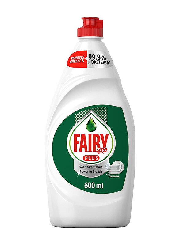 

Fairy Plus Original Dishwashing Liquid Soap with Alternative Power to Bleach, 600ml