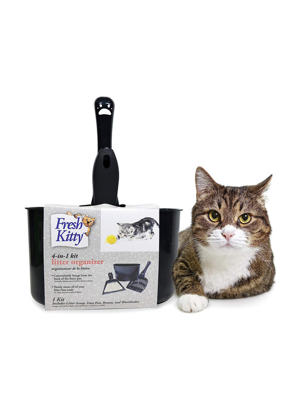 

Fresh Kitty 4-in-1 Litter Box Organizer Cleanup Kit, Black