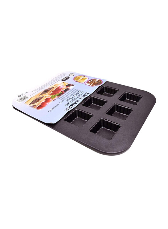 RL Industry 12 Cup Nonstick Tray, CB00979, 35.3x26.8x2.3 cm, Black